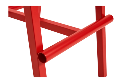 4---AE437-A406_Taburete 8 Bar Stool H75 wb lacquered oak veneer seat_signal red powder coated base_detail 02