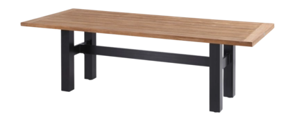 Hartman Heron dining tuintafel 240x100 cm. - Zwart|Teak