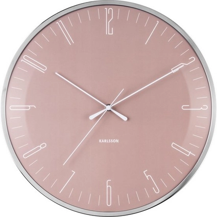 Karlsson - Wandklok Dragonfly - Roze, Bol Glas - Ø40cm