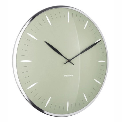 Karlsson - Wandklok Leaf - Jungle Groen, Bol Glas - Ø40cm
