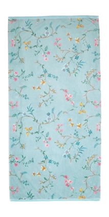 Pip Studio Les Fleurs - Douchehanddoek - Blauw - 55x100 cm