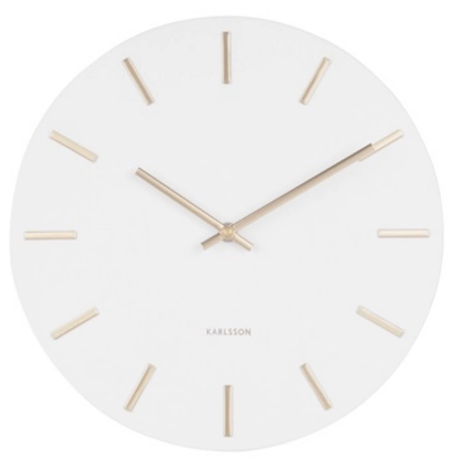 Karlsson Wandklok Charm - Wit|Goud - Ø30cm
