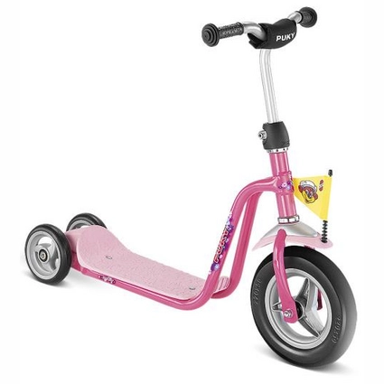 PUKY R1 Starter Step Patinete Retro Rosa – Para Niños De 2 A 4 Años, Con Doble Rueda Trasera, Manillar Ajustable Y Estribo Antideslizante (5097)