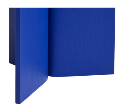 3---AB681-A366-AH28_Slit Table Wood Round High vivid blue wb lacquer oak_detail 01