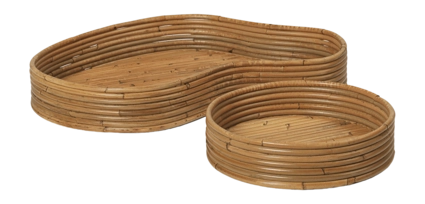 Ferm Living Isola Dienblad - Set van 2 - Natural Stained