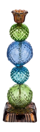 Pip Studio Kandelaar Bead - van Glas - Blauw| Groen - 30cm