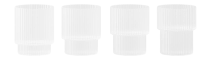 Ferm Living Ripple Drinkglazen Set van 4 Klein - Frosted