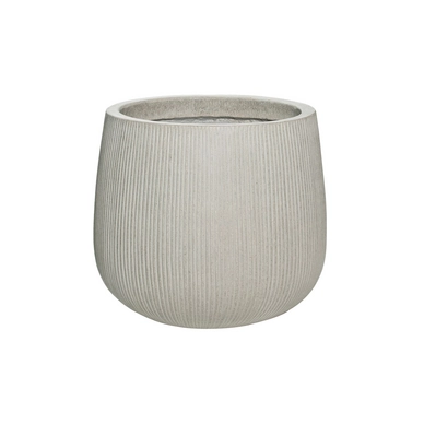 Bloempot Pottery Pots Ridged Pax M Light grey Vertically Ridged 40 x 36 cm