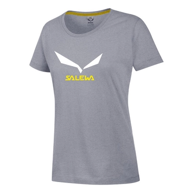 T-Shirt Salewa Solidlogo 2 Grey Melange Damen