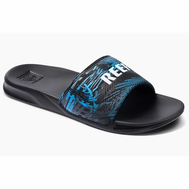 Slipper Reef Women One Slide Black Faded Palm
