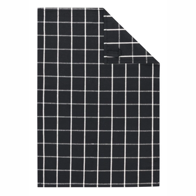Theedoek Cawo Zoom Check Schwarz (Set van 4)