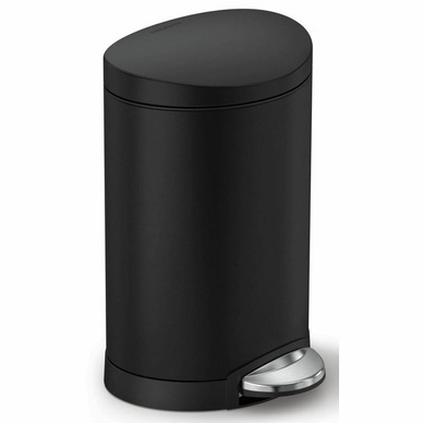 Prullenbak Simplehuman Half Rond Zwart 6L