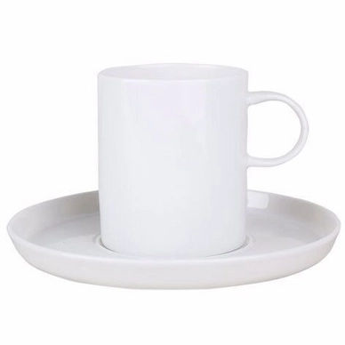 Tasse à Café avec Soucoupe Porland Chopin White 20 cl (ensemble de 6)