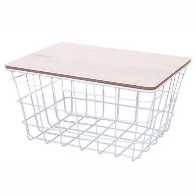 Storage Basket Luhta Home Metallic Optic White (38 x 28 x 10 cm)