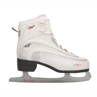 Ice Skates Nijdam Soft Boot Classic Decor Women White Silver