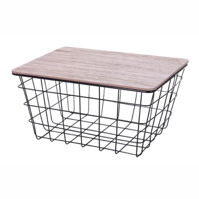 Storage Basket Luhta Home Metallic Black (31 x 21 x 16 cm)