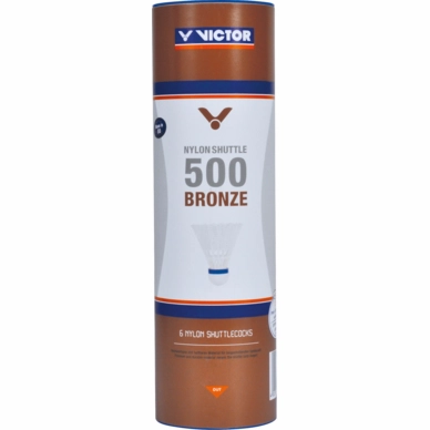 Badminton Shuttle Victor Nylon 500 Medium Yellow (Koker van 6)