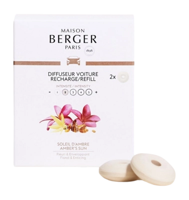 Parfum de Voiture Maison Berger Recharge Soleil D'Ambre 2 Pièces