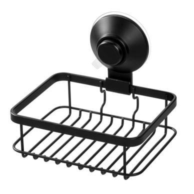 Doucherek iDesign Everett Push Lock Zeepblok Houder Met Zuignap Zwart