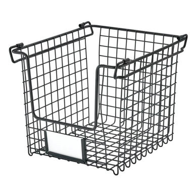 Aufbewahrungsbox iDesign Classico stapelbar Schwarz 25 cm