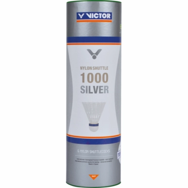 Badminton Shuttle Victor Nylon 1000 Medium White (Koker van 6)