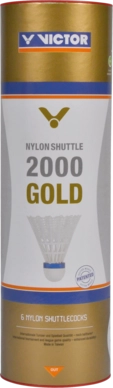 Badminton Shuttle Victor Nylon 2000 Medium Yellow (Koker van 6)