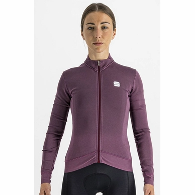 Maillot de Cyclisme Sportful Women Monocrom Woman Thermal Jersey Mauve Black