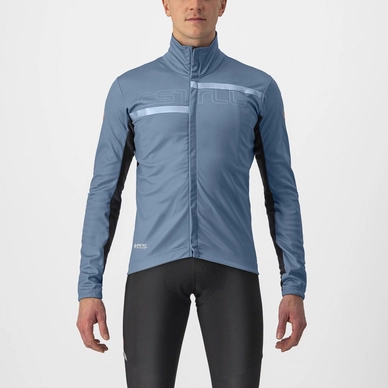 Veste de Vélo Castelli Men Transition 2 Steel Blue Savile Blue Blue Reflex