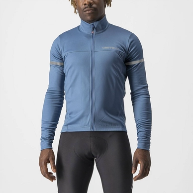 Fietsshirt Castelli Men Fondo 2 Jersey Full Zip Steel Blue Blue Reflex