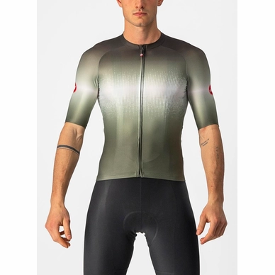 Fietsshirt Castelli Men Aero Race 6.0 Jersey Military Green Light Black