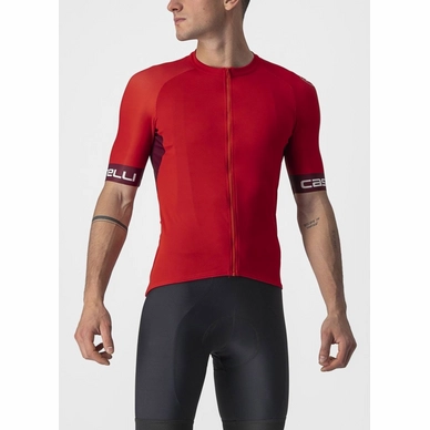 Radtrikot Castelli Entrata Vi Jersey Red Bordeaux-Ivory Herren