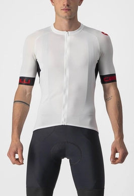 Maillot de Vélo Castelli Men Entrata Vi Jersey Ivory Light Black-Red