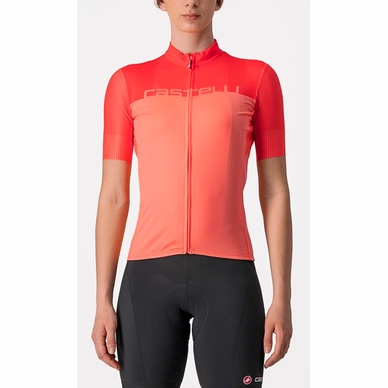 Fietsshirt Castelli Women Velocissima Jersey Coral Flash Brilliant Pink
