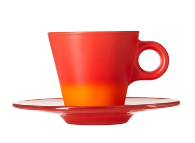 Espressokop Leonardo Ooh... Red (Inclusief schotel)