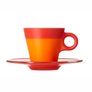 Espressokop Leonardo Ooh... Red (Inclusief schotel)