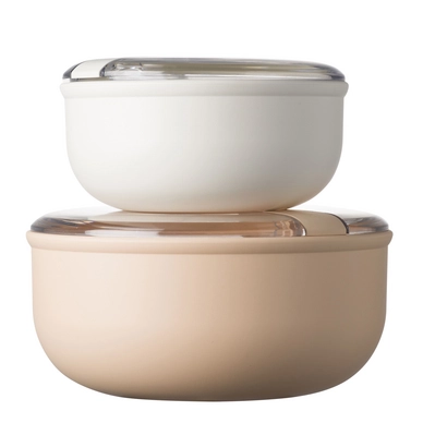 Lunchbox Omada Pull Box Rond Beige (2-Delig)
