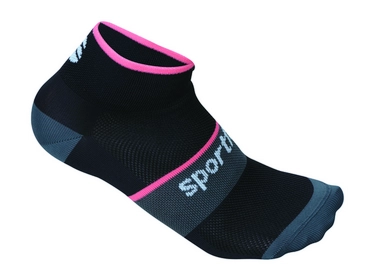 Fietssokken Sportful Women Cometa 3 Black Coral Fluo