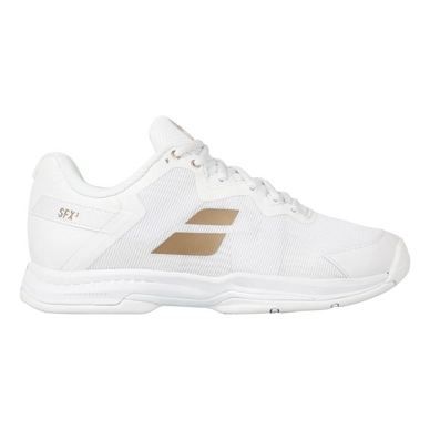 Chaussures de Tennis Babolat Unisex SFX3 All Court Wimbledon White Gold