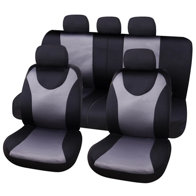 Stoelhoesset Carpoint London Zwart/Grijs (9-delig)