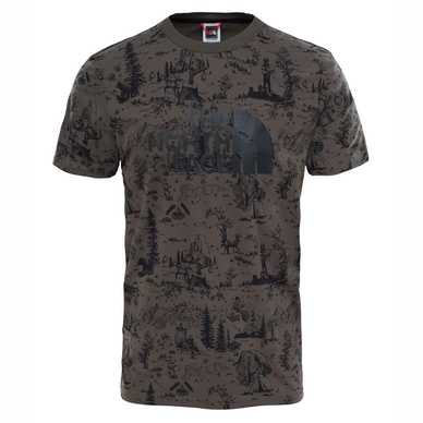 T-shirt The North Face Men Easy Black Ink Green Toile De Jouy Print