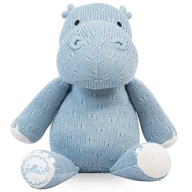 Knuffel Jollein Soft Knit Hippo Soft Blue