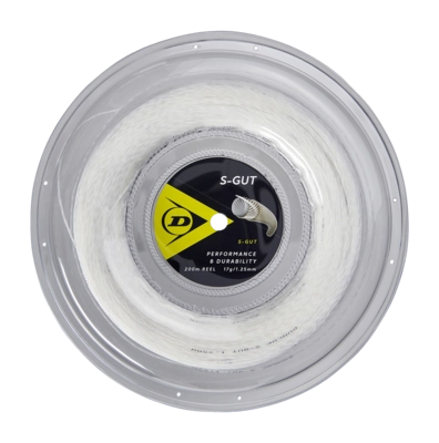 Cordage de Tennis Dunlop S-Gut 17G Blanc 1,25mm/200m