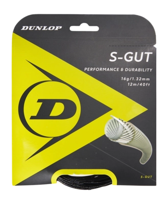 Tennis String Dunlop S-GUT 16G Black 1.32mm/12m
