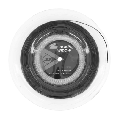 Cordage de Tennis Dunlop Black Widow 17G Black 1,26mm/200m