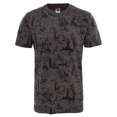 T-shirt The North Face Men Simple Dome Black Ink Green Toile De Jouy Print