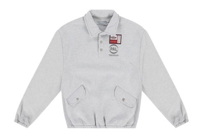 Pull PAL Sporting Goods Homme New TM Button Down Half Zip Light Gray Marl