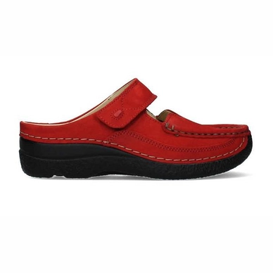 Instapper Wolky Women Roll Printed Leather Dark-Red