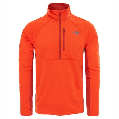 Pull The North Face Men Impulse 1/4 Zip Acrylic Orange Heather Ketchup Red