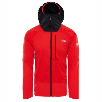 Jas The North Face Men Summit L4 Windstopper Hoodie Fiery Red TNF Black