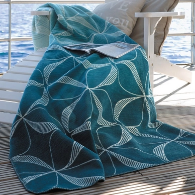Jacquard Decke s.Oliver Aqua Blau